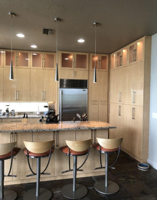 Shiny kitchen countertops in a remodeled home in Sarasota & Bradenton FL